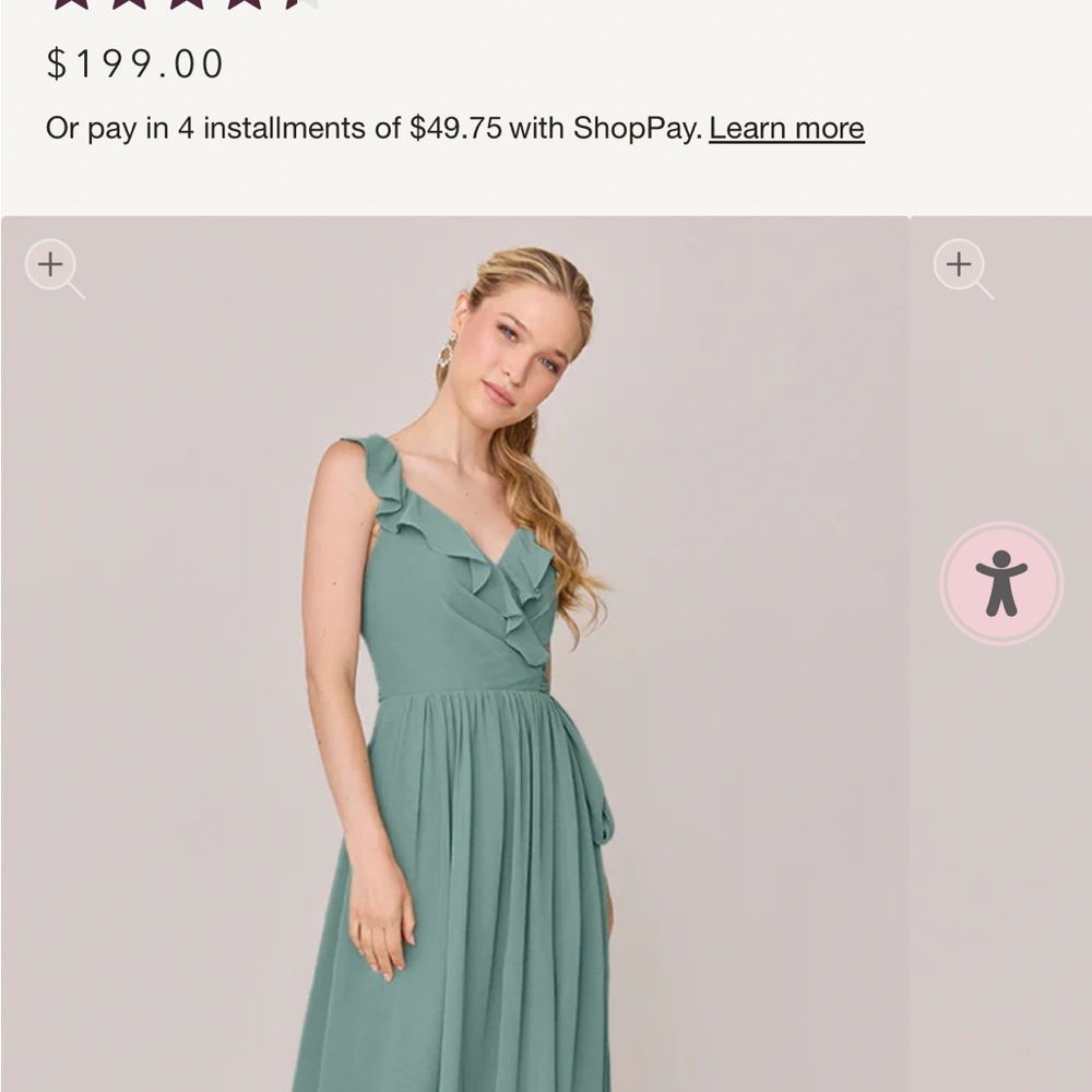 Revelry Valerie Rosemary Chiffon Faux Wrap Dress